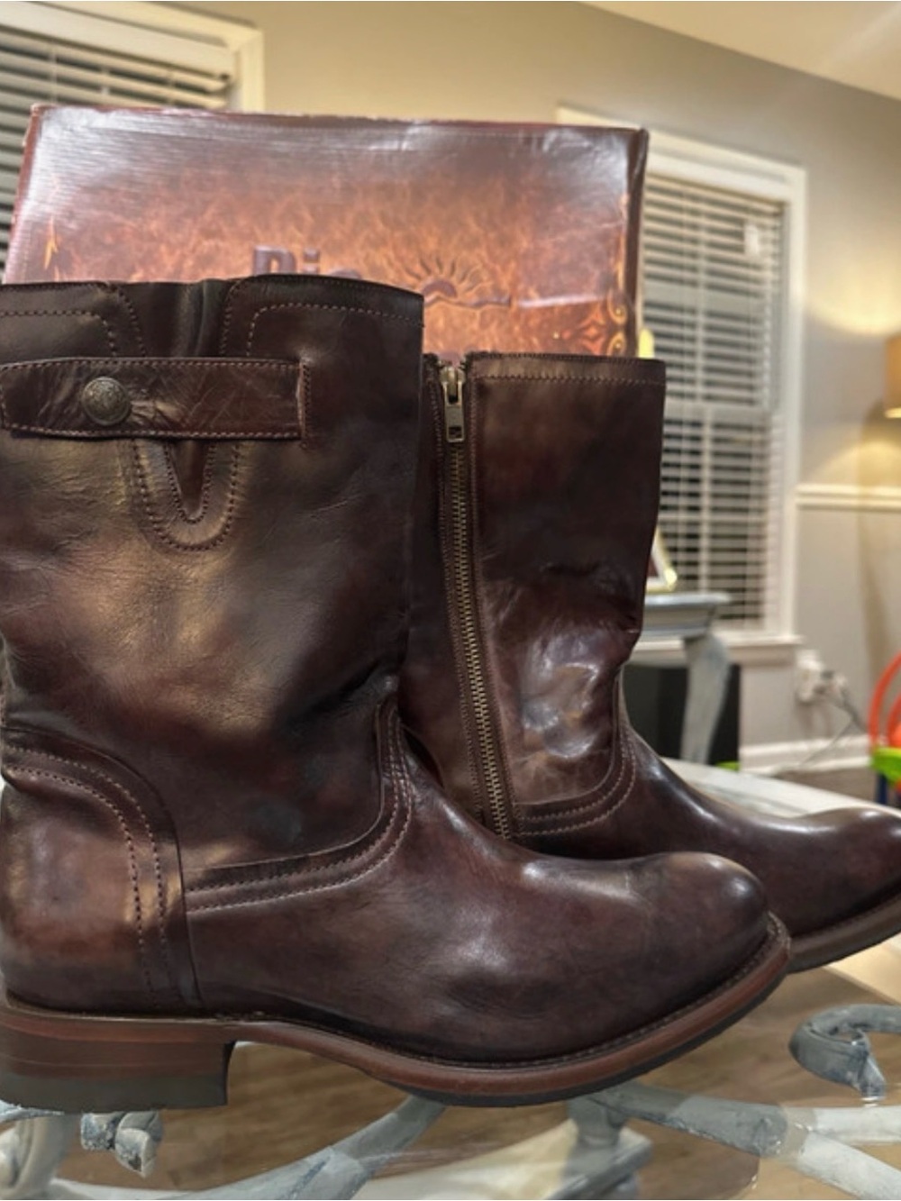New Rio Grande Ronaldo MR-08 men's leather boots, brown, size 9– Original box